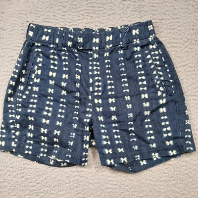 Женские шорты J.Crew размер 00 синий белый галстук краситель хлопок льняная смесь - Изображение 1 из 4