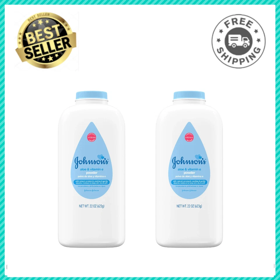 Johnson's Baby Pure Cornstarch Powder - Aloe Vera & Vitamin E - 22 Oz 15 Oz