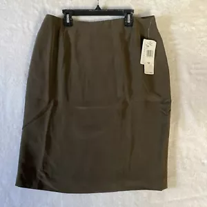 Jones New York 100% Silk, Forest Green Pencil Skirt, Size 10 NWT - Picture 1 of 8