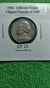 1962 Jefferson Nickel ERROR Clipped Planchet - Picture 1 of 4
