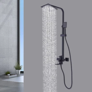 Shower Panel Tower Massage System Rain & Waterfall Jets Faucet Stainless Steel - Picture 1 of 15