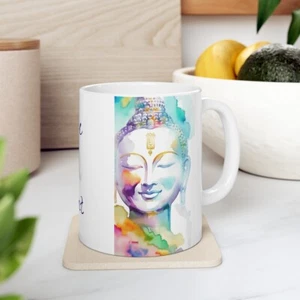 Buddha Zen Watercolor Ceramic Mug 11oz by Art Essential - Picture 1 of 13