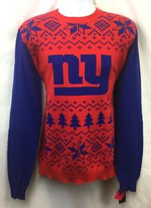  NEW YORK NY GIANTS 2-TONE UGLY COTTON SWEATER L XL 2XL FREE SHIPPING