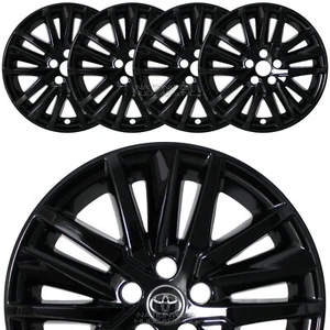4 fits Toyota Camry SE XLE 2021-2024 Black 18" Wheel Skins Rim Covers Hub Caps - Picture 1 of 10