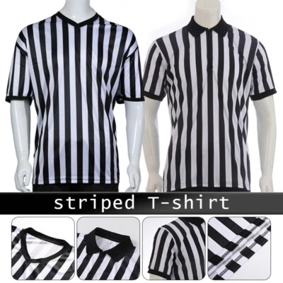 Camisa de árbitro con cuello en V para hombre manga corta ropa deportiva para baloncesto fútbol S-3XL Foto 1 de 4