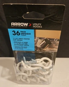 Arrow Utility Hooks 36 Pack Coated New In Package 1 1/4" Coated - Picture 1 of 4