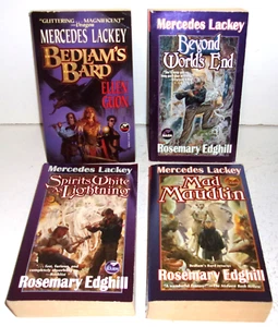 4 Mercedes Lackey Books from the Bedlam's Bard series Mad Maudlin - Foto 1 di 4