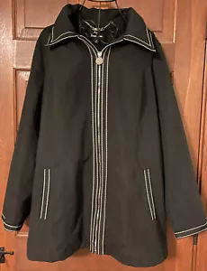 Dennis by Dennis Basso Polyester Jacket Black Polyester Coat Medium NWOT - Picture 1 of 7