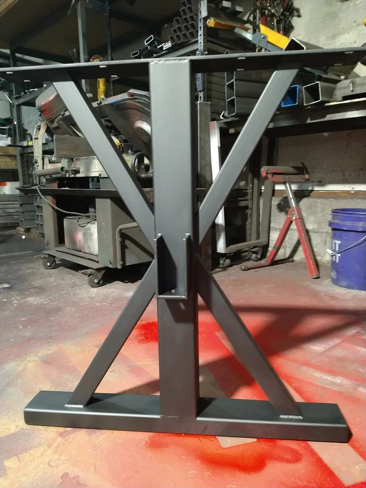 METAL TABLE LEGS, FARMHOUSE TABLE BASE, INDUSTRIAL STEEL LEGS, Set of 2