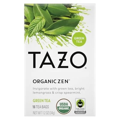 Té Verde Zen Orgánico, Té con Cafeína con Hierba de Limón Refrescante y Menta Verde, 1 Foto 1 de 4