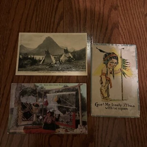 3 Vintage Postcards Native American  - Picture 1 of 3