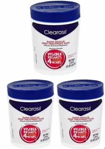 Clearasil Salicylic Acid Rapid Rescue Deep Treatment Acne Pads, 90 count  3 pack - Picture 1 of 2