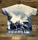 Vintage 90er Jahre Deadstock Dallas Cowboys Hanes Schwergewicht All Over Druck T-Shirt L