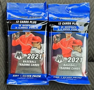 2021 Panini Mosaic Baseball Value/Cello/Fat Pack Lot 2 mit Bonus Pack Neu - Bild 1 von 2