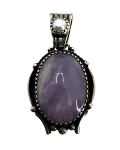 Shube Dakota West Amethyst and Pearl Sterling Silver Pendant - Picture 1 of 7