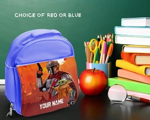 Mandalorian Lunch Bag Kids Personalised School Lunch Box Name Printed - Picture 1 of 3
