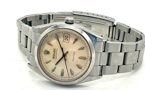 Rare Vintage Gents Rolex Precision Watch Steel Case Roulette Date C1950 Watch - Picture 1 of 14