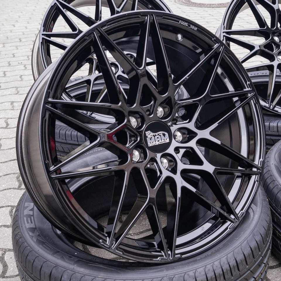 19 Zoll Alufelgen B2 für BMW 3er F30 F31 4er F32 F33 F36 ET35 ABE Schwarz 5x120 - Bild 1 von 4