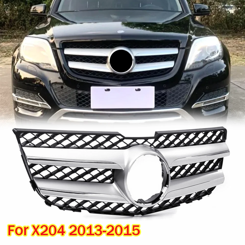 For Mercedes Benz X204 2013-2015 GLK250 GLK300 GLK350 Front Grill Grille Chrome Foto 1 de 4