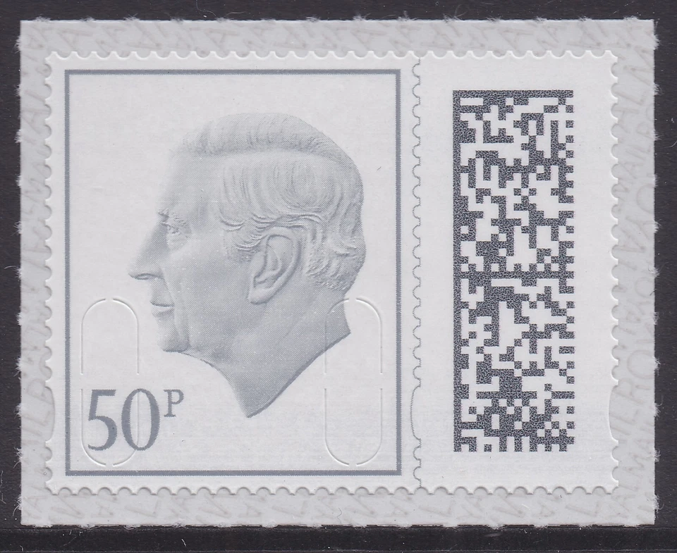 GB King Charles III Definitive Slate Grey 50p M23L single MNH 2023 - Image 1 of 1
