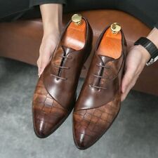 Men's Fashion Business Dress Shoes Pointed Toe Lace-Up Flats Male Wedding Shoes