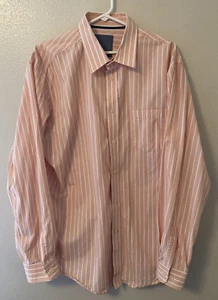 Consensus Carbon Shirt Classics Mens XL Peach/White Stripe Long Sleeve Button Up - Picture 1 of 8