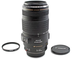 Lente teleobjetivo zoom Canon EF 70-300 mm f/4-5,6 IS USM - ajuste EF EOS DSLR - Imagen 1 de 4