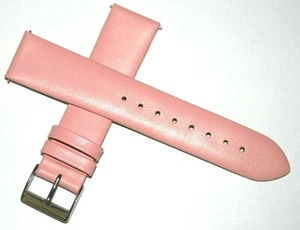 Leather watch strap 20mm smooth pink + free easy fit pins Royal London Condor - Picture 1 of 5
