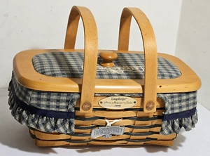 Cesta Longaberger Woven Memories 1999 "Homestead" con forro y tapa - Imagen 1 de 8