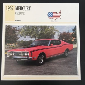 Tarjeta de información de hoja de especificaciones Mercury Cyclone 1969 - Imagen 1 de 2