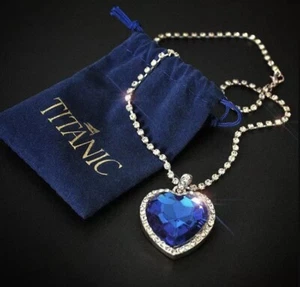 Herz Halskette des Ozeans Kette,Titanic beutel Kristall Collier Strass. - Bild 1 von 2