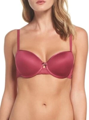 New Chantelle 2736 Le Marais Underwire T-Shirt Bra 34DDDD Cranberry - Image 1 of 4