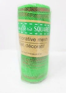 Crafter's Square Decorative Mesh - New - 6" x 5 yd -  Green w/ Red - Picture 1 of 1