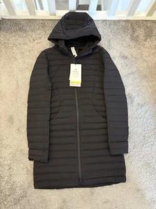 Black Lululemon Pack It Down Funnel-neck Stretch Woven Jacket Long Coat Size 6 - Picture 1 of 5