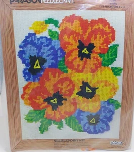 Paragon Needlecraft Crewel Kit Floral Pansies 8x10" 5401 NOS 1977 - Picture 1 of 9