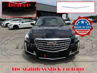 Ajuste: Cadillac CTS 2014-2019 cubierta de parachoques de acero inoxidable inserto de ajuste adhesivo 1 pieza Foto 1 de 3