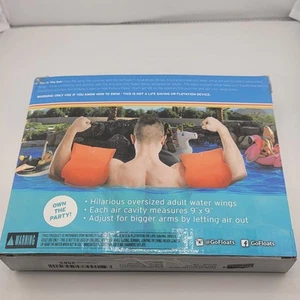 GoFloats Safety Orange Adult Water Wing Floaties - Novelty Use Only - Picture 1 of 3