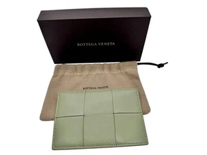 Bottega Veneta Kartenetui Leder unisex unbenutzt grün Intrecciato - Bild 1 von 4