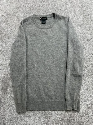 Suéter C By Bloomingdales Para Mujer XS Gris Cachemira Tejido Apretado Ribete Acanalado Informal Foto 1 de 4