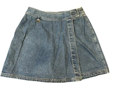 Vintage Tapemeasure Skort Shorts Sz 14 Denim Women's High Rise - Image 1 of 4