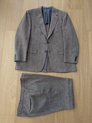 Traje de tweed Hickey Freeman marrón Donegal 43R 36W Foto 1 de 4