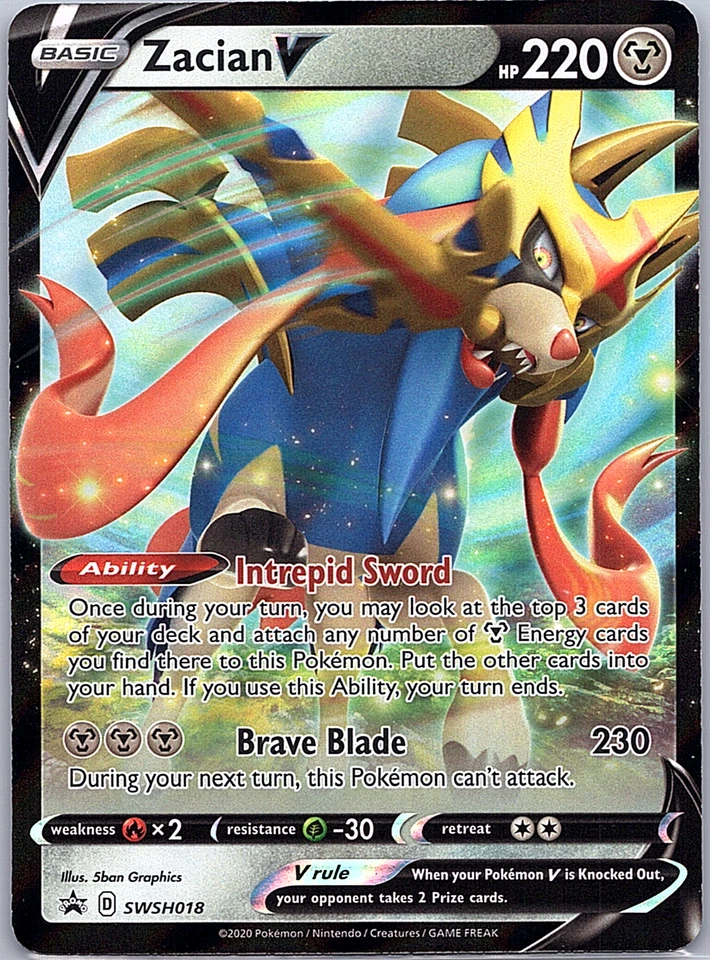 Zacian V SWSH018 SWSH: Sword & Shield Promo Cards Holo - Image 1 of 2