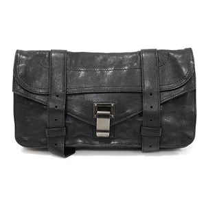 Proenza Schouler Black Lamb Black Metal PS1 Clutch CO54466ETC - Picture 1 of 7