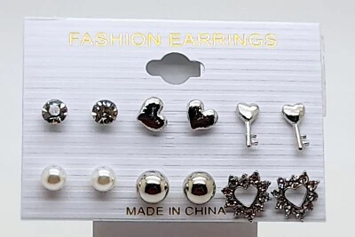 MULTI PACK OF EARRINGS 6 PAIRS STUD CUTE BOHO STYLE FASHION JEWELRY EARRINGS #1 - Image 1 of 3