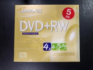 Memorex DVD+RW Rewriteable 4x 4.7GB 120 Min. 5 Pack in Jewel Cases - Sealed - Picture 1 of 3