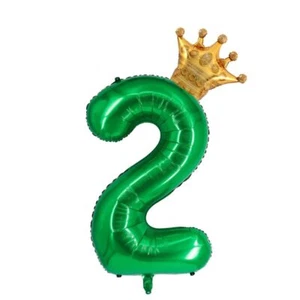 40 inch Dark Green Crown Number 2 Balloon Giant Large Aluminum Film Number Ba... - Picture 1 of 3