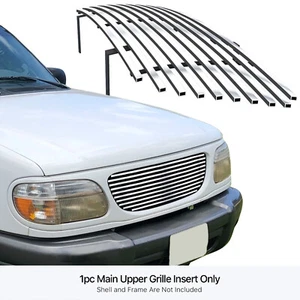 Fits 1995-2001 Ford Explorer Upper Stainless Chrome Billet Grille Insert - Picture 1 of 7