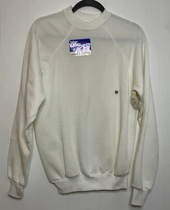 Vintage Tultex Sweatshirt Erwachsene Medium unbedruckt weiß Made in USA Pullover neu aus altem Lagerbestand - Bild 1 von 7