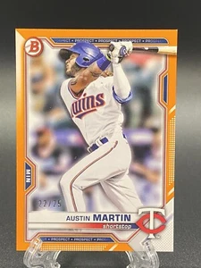 2021 Bowman Draft Austin Martin Orange 22/25 Minnesota Twins - Picture 1 of 2