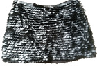 Vintage Zara Woman black leather discs mini skirt sz S party 8 to 10